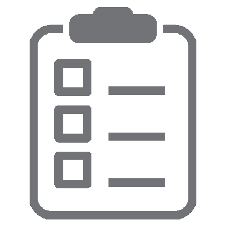Clipboard checklist icon representing dental treatment plans or patient procedures.